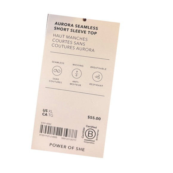 NWT Athleta Aurora Seamless Short Sleeve Crop Top XL Smoky Rose Yoga Gym - Picture 7 of 11